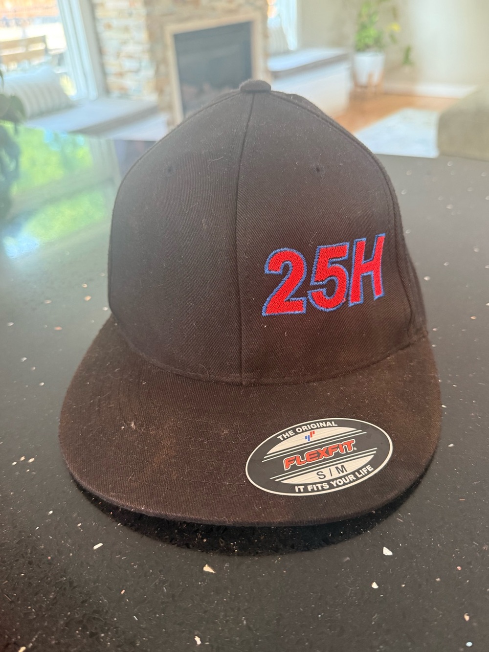 25H Black Hat with Red & Blue "25H" Embroidery Hanson Racing